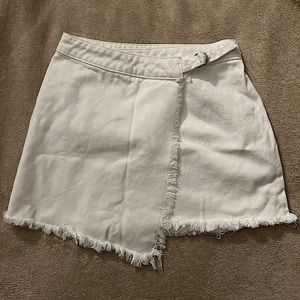 Wrap Denim White Skirt